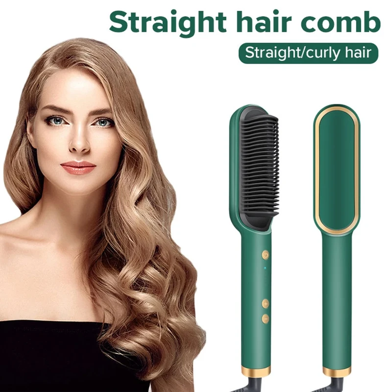 2in1 Hair Straightener + curler Comb Brush