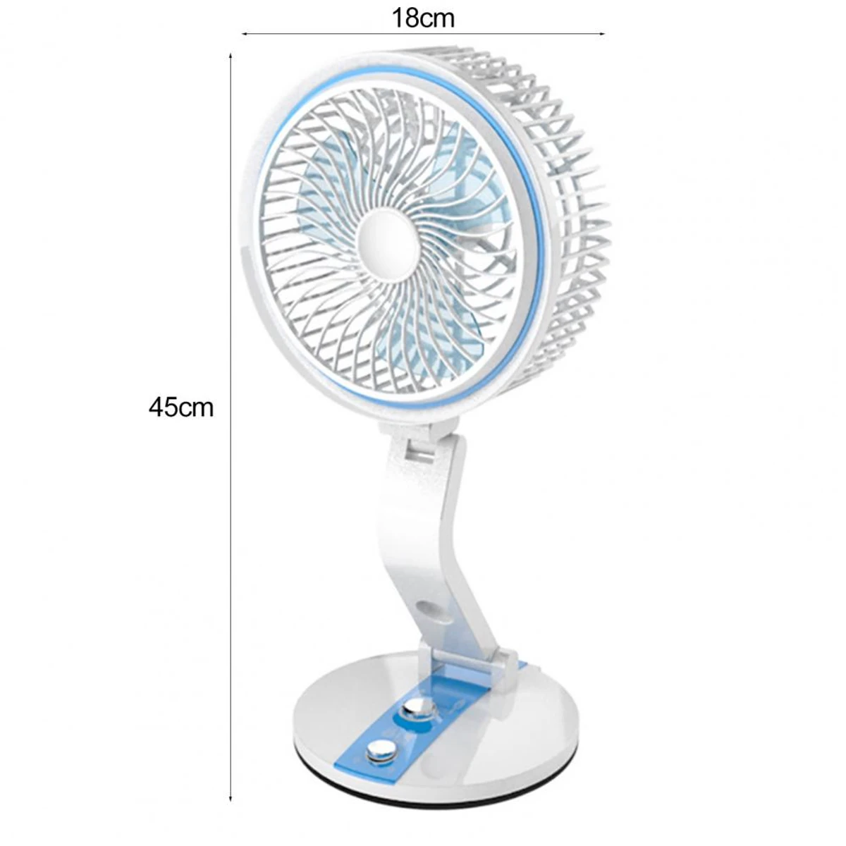 Rechargeable Folding Table Fan with Led Light - Image 5