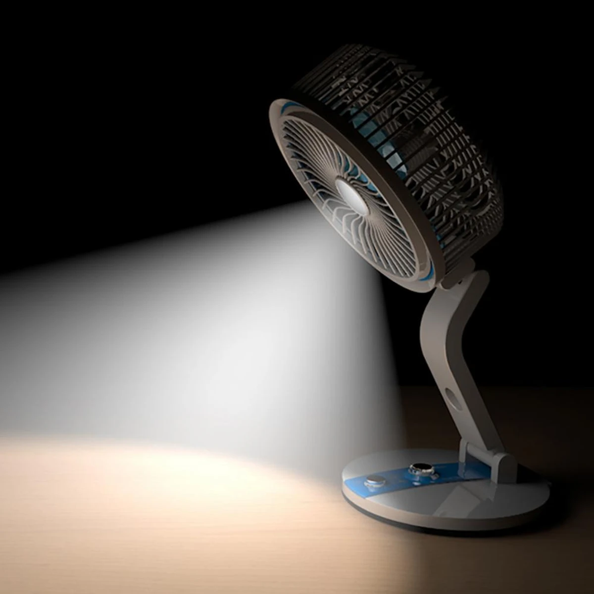 Rechargeable Folding Table Fan with Led Light - Image 6