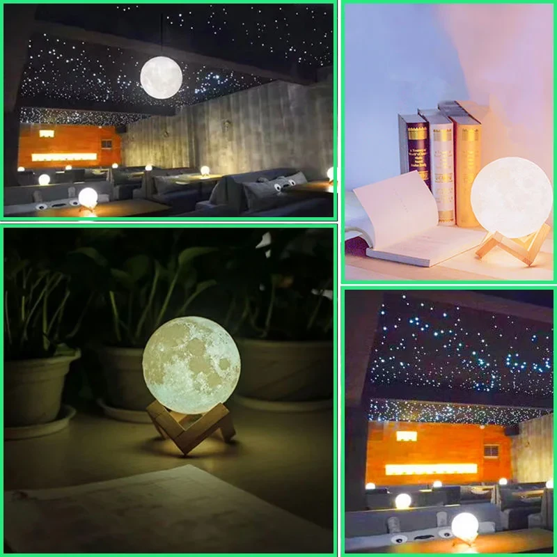 Remote control Moon Light with Wood Stand & Touching