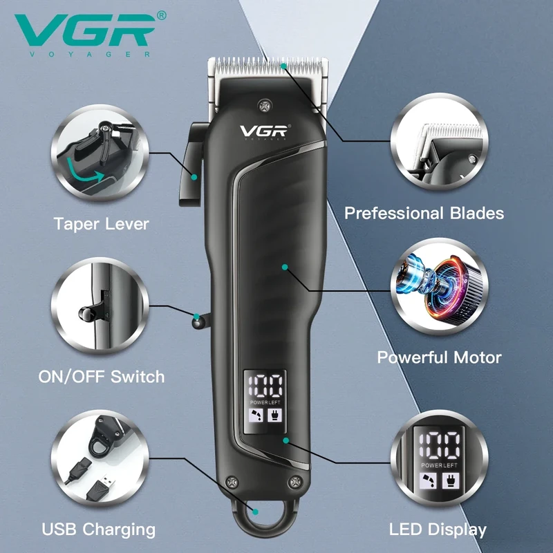 VGR Hair Clipper Professional Trimmer Rechargeable V-683