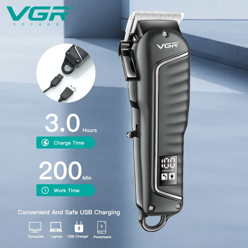 VGR Hair Clipper Professional Trimmer Rechargeable V-683 - Image 3