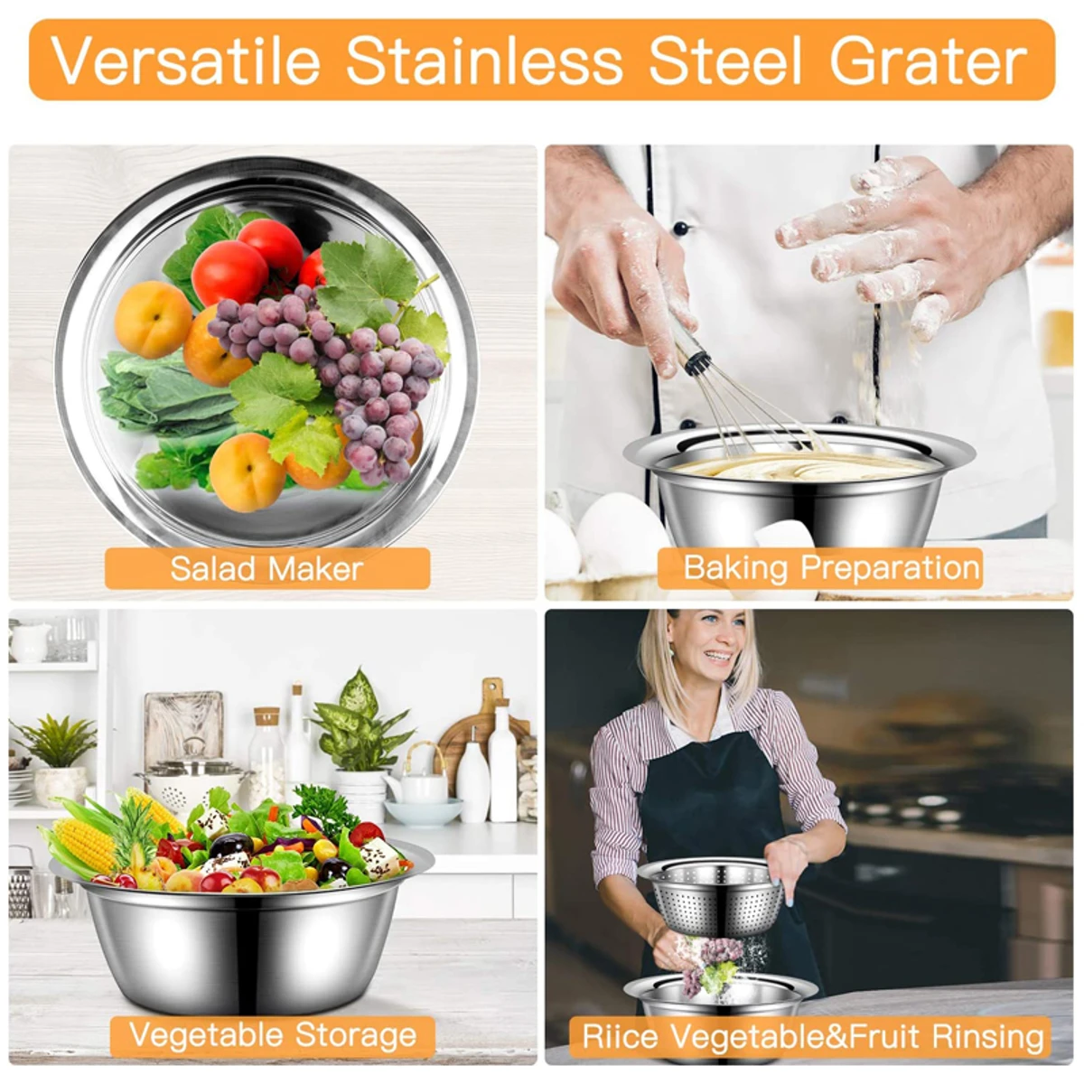 3 in 1 Stainless Steel Drain Basket Vegetable Cutter - Image 5