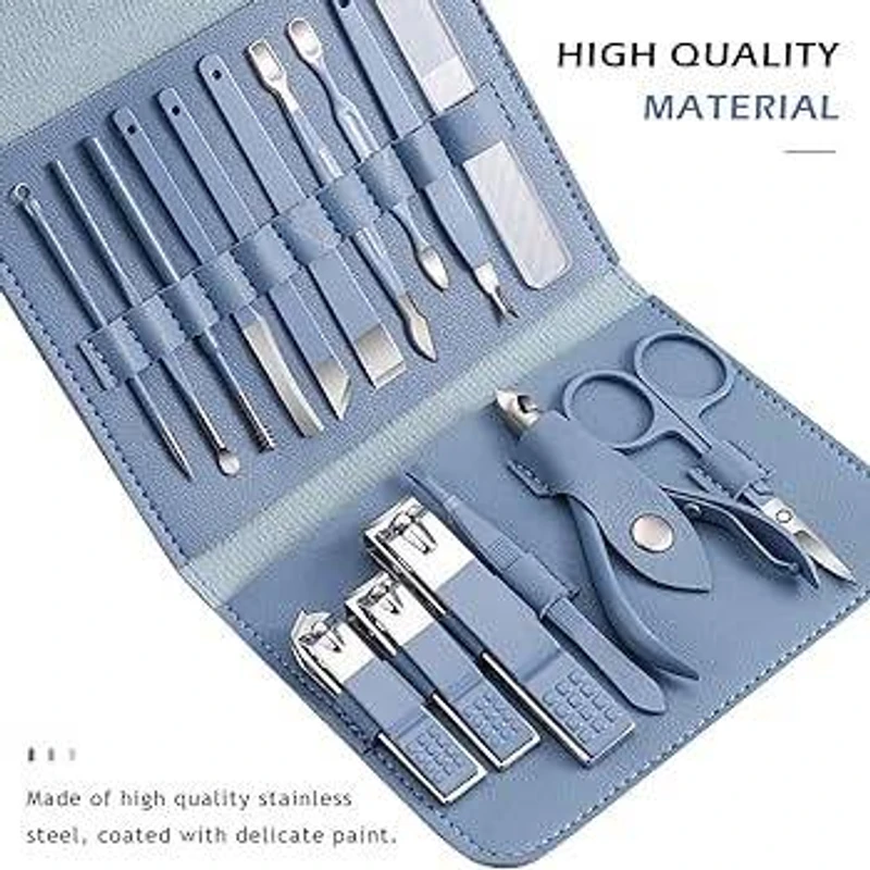 16 Pcs Manicure Set Stainless Steel Nail Clippers Kit & Pedicure - Image 3