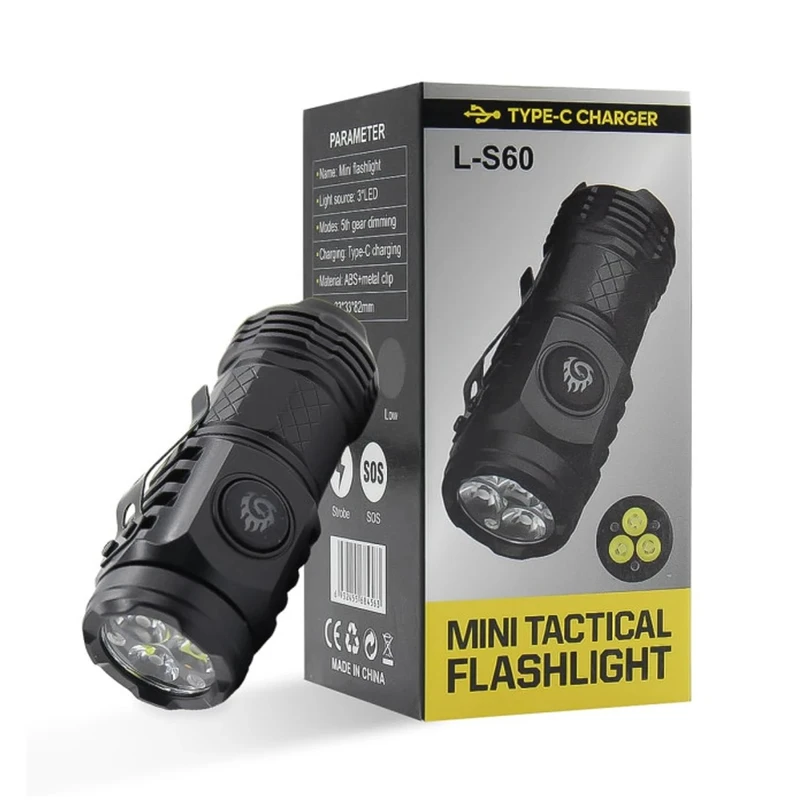 Mini Flashlight L-60 (Rechargeable ) (Plastic body)