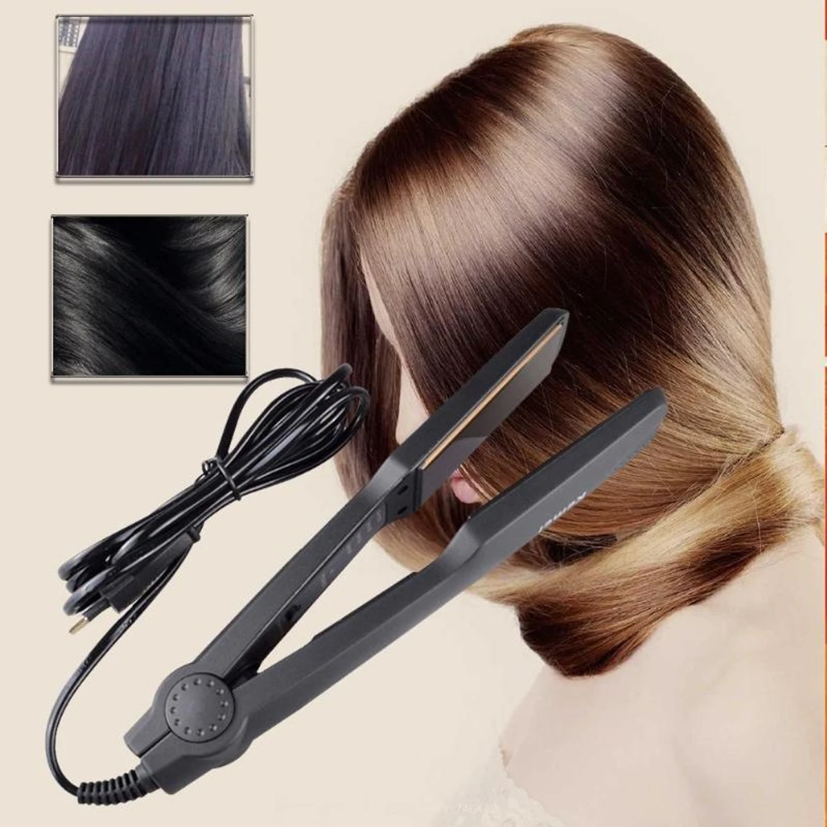 KM-329 Professional Electric Hair Straightener Flat Iron Clip Styling Tool