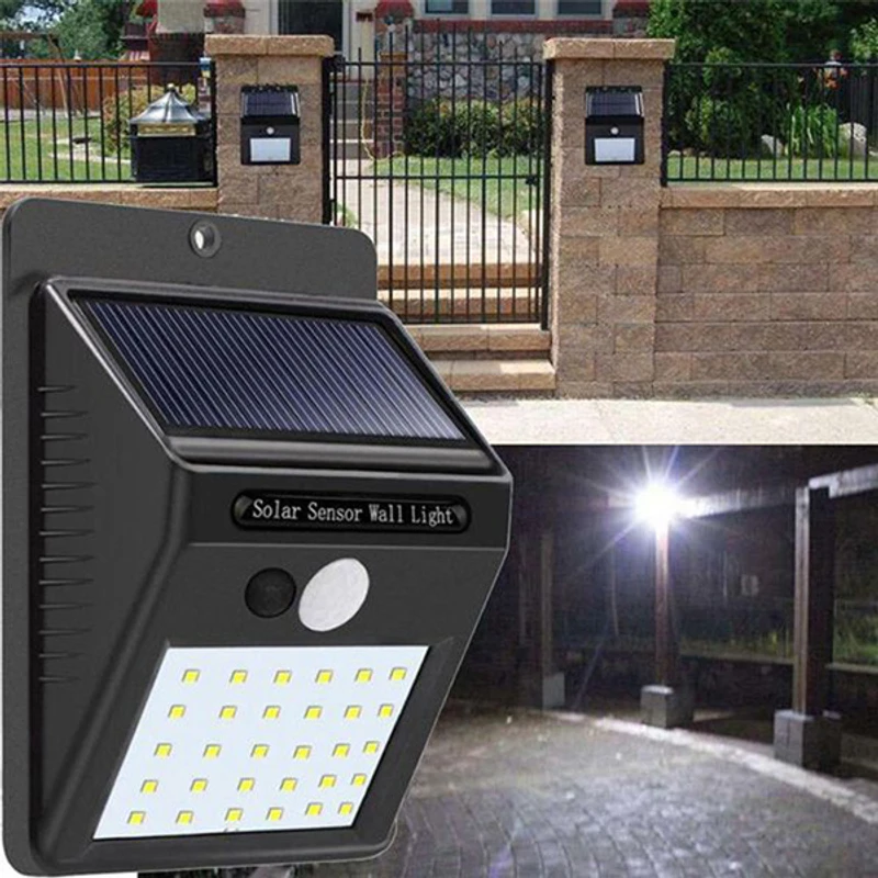 30 LED Motion Sensor Wall Solar Light Waterproof Security Lamp