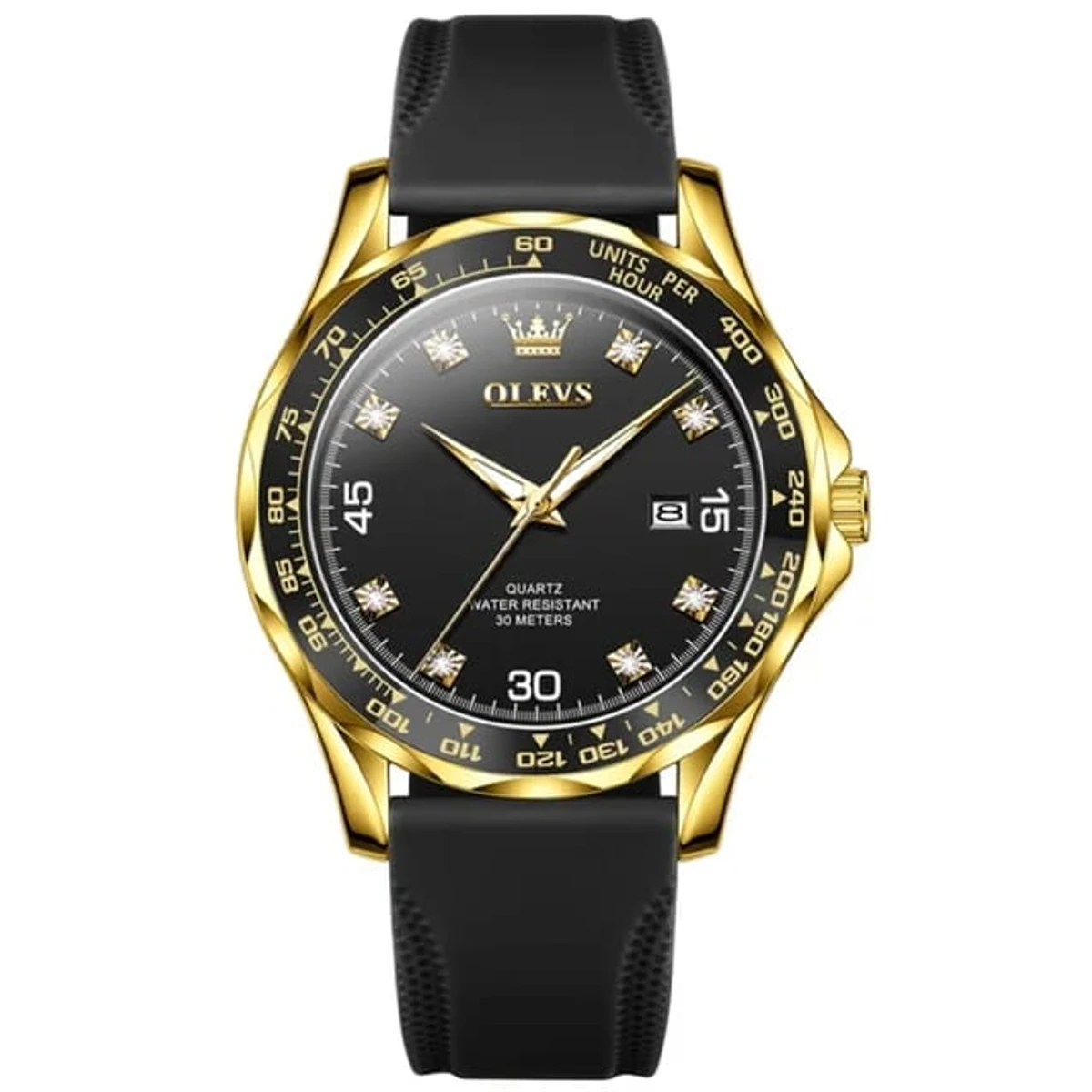 OLEVS 9988 Sport Quartz Watch Rubber Watchband Round-dial Calendar - Image 3