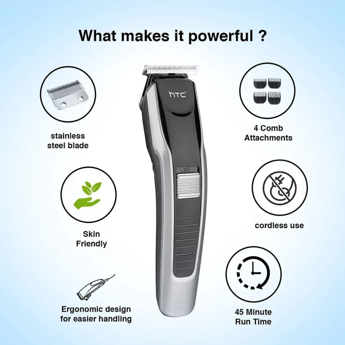 HTC AT-538 RECHARGEABLE HAIR TRIMMER